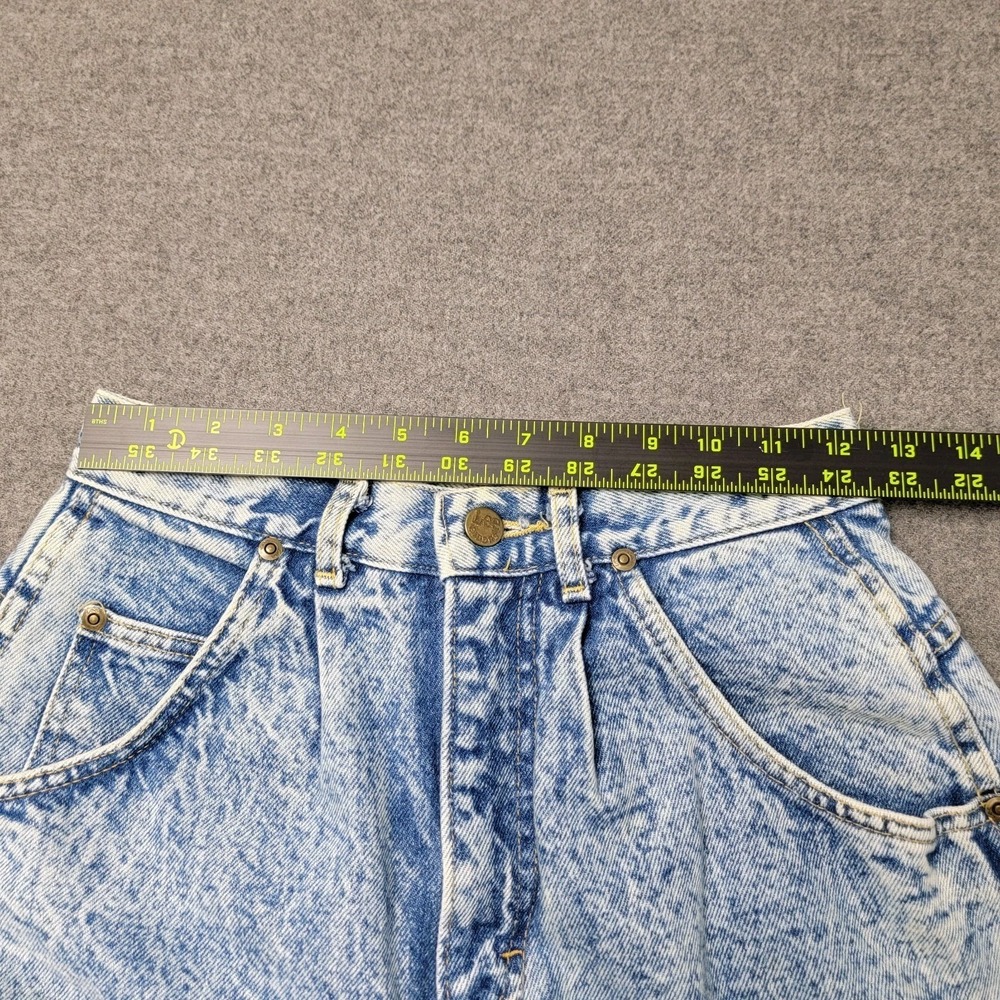 Lee Jeans Womens Sz 8 Med Vtg 80s Acid Wash High Waist Mom Skyriders USA Denim - Picture 4 of 12